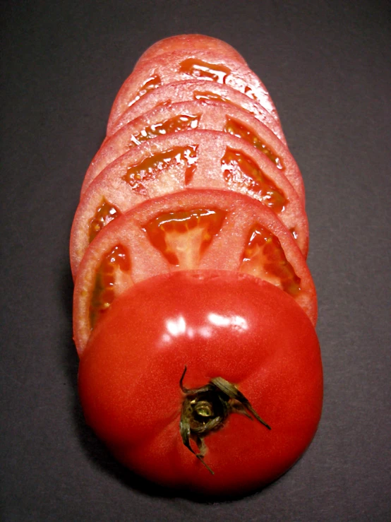 tomato sliced and sitting in the middle of it