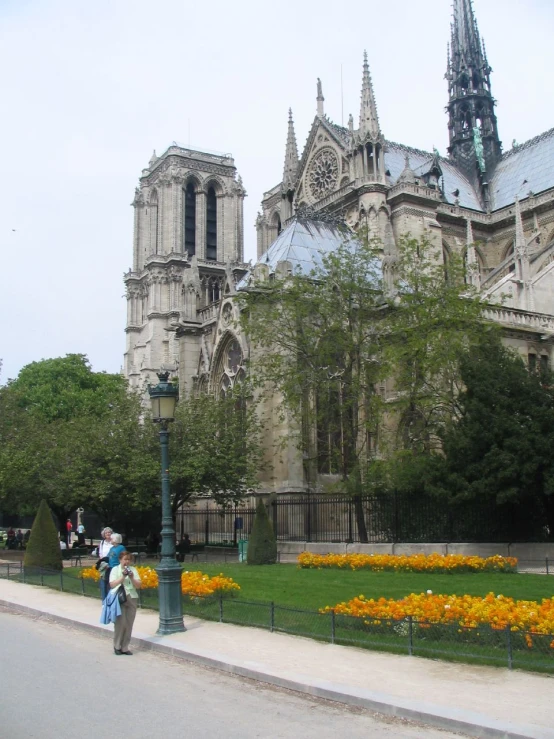 the beautiful building features many ornate spires