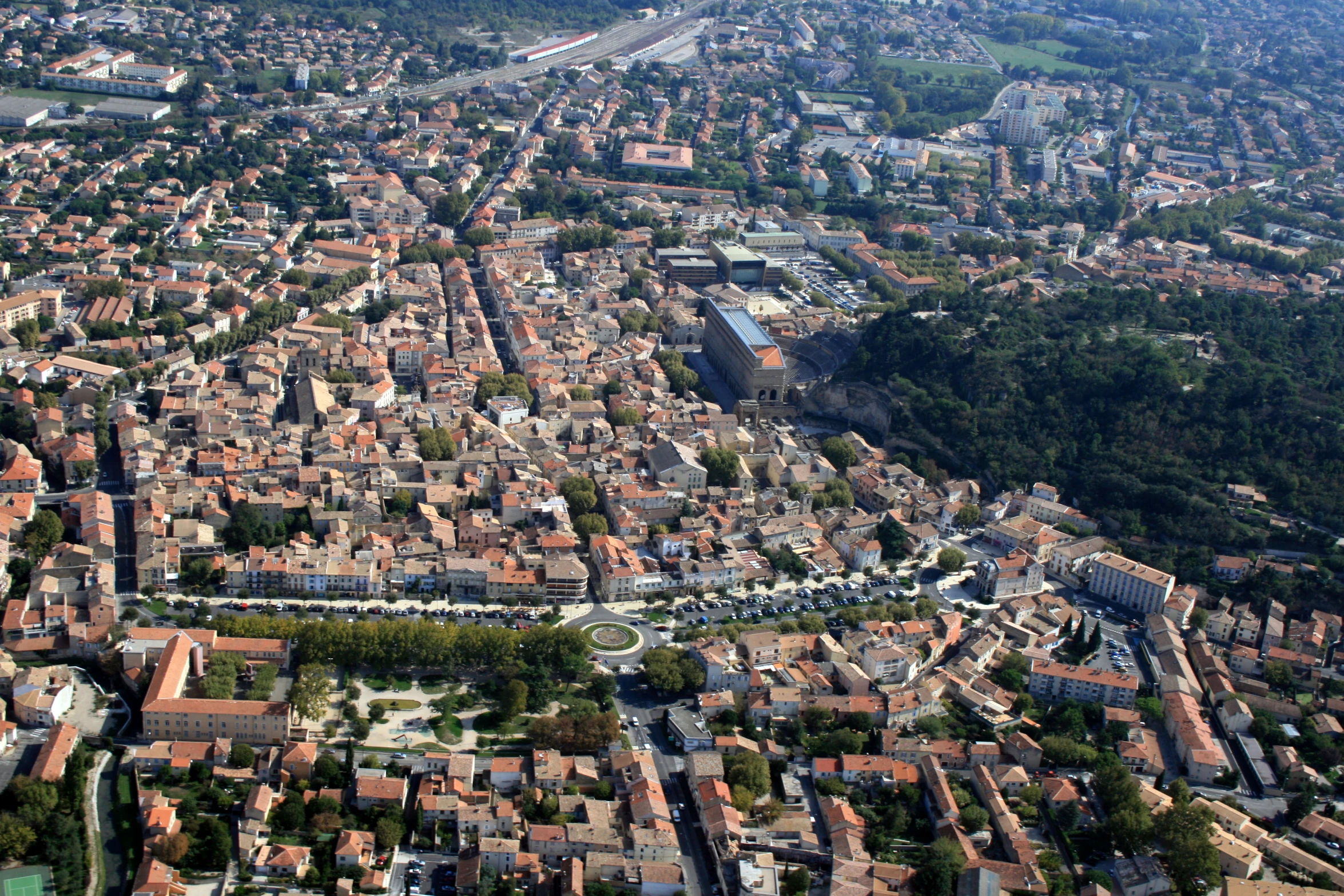 a view from above of a large city in italy