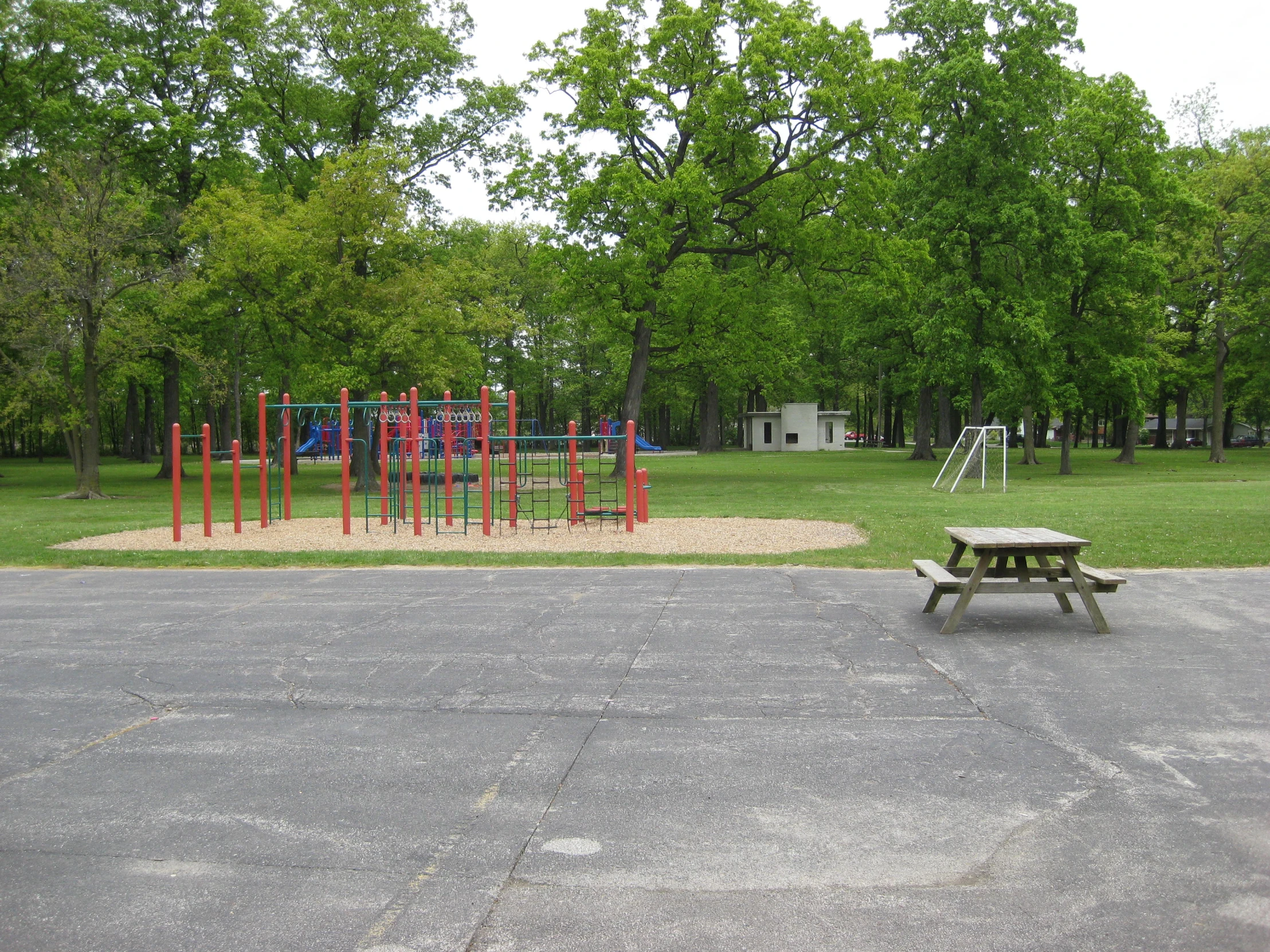 the playground is empty and there is no one