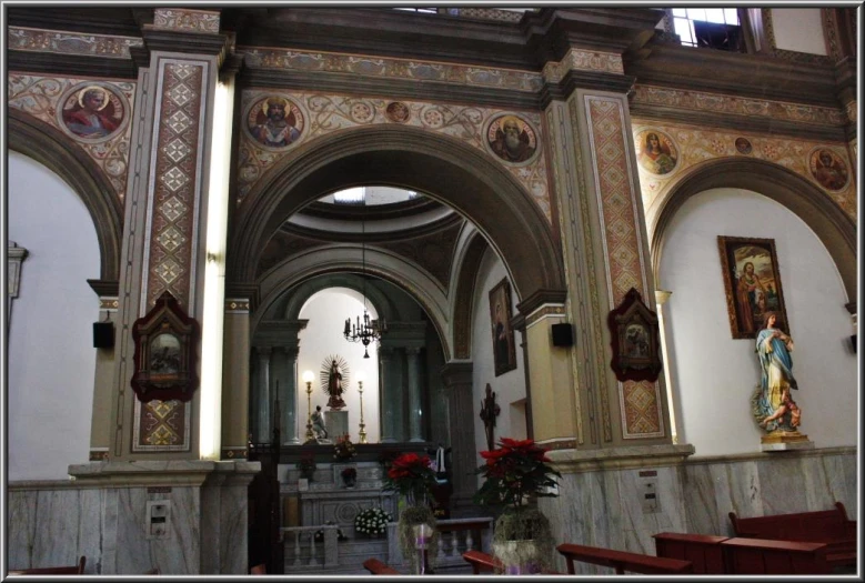 the ornate interior of an old church