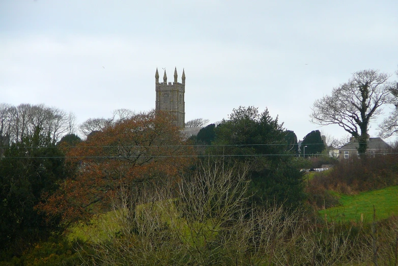 large building with two towers on top of it