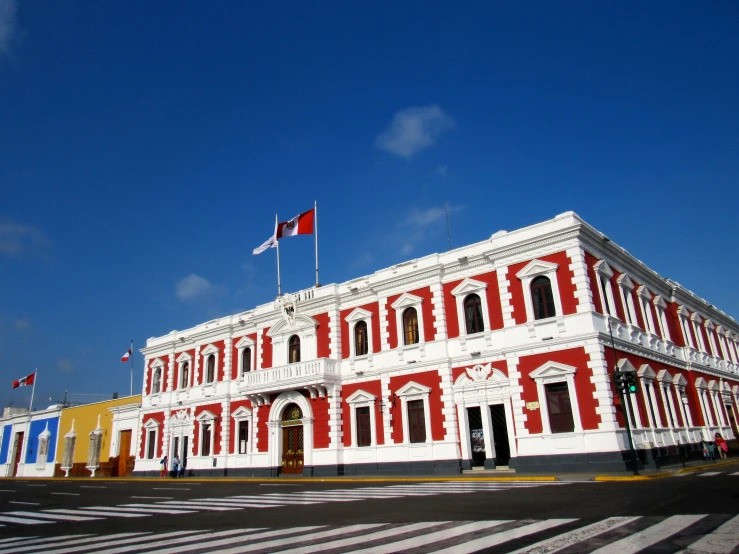 the building has two flags at its top