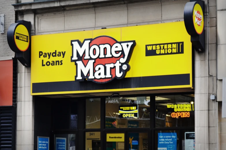 this is the entrance to a payday loan store