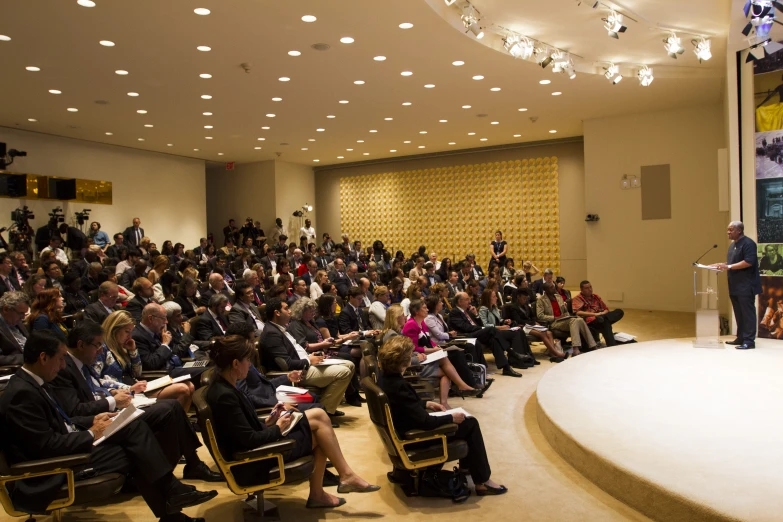 there is a lecture in the room for an audience