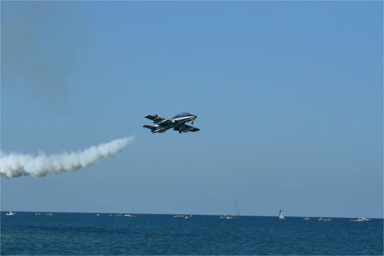 an airplane that is flying very high in the sky