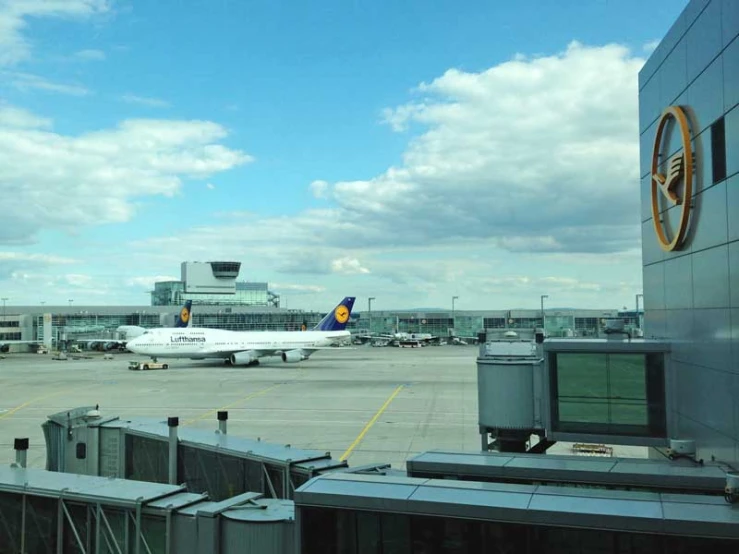 planes parked at the airport and waiting for passengers