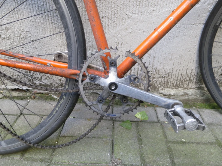 a close - up of a bike's chain and sprocking