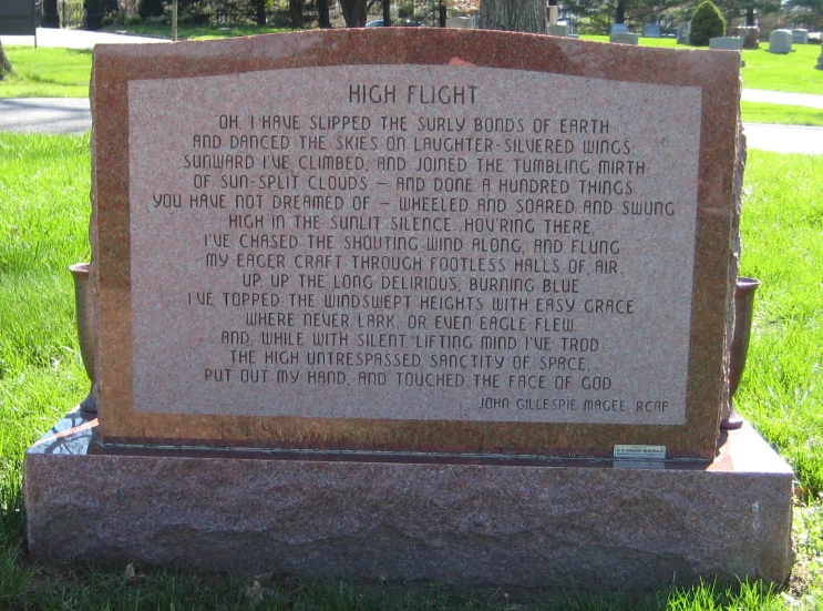a monument with words on it that are not read
