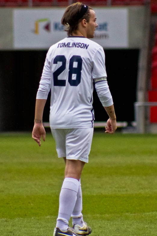 a male soccer player in a uniform on the field