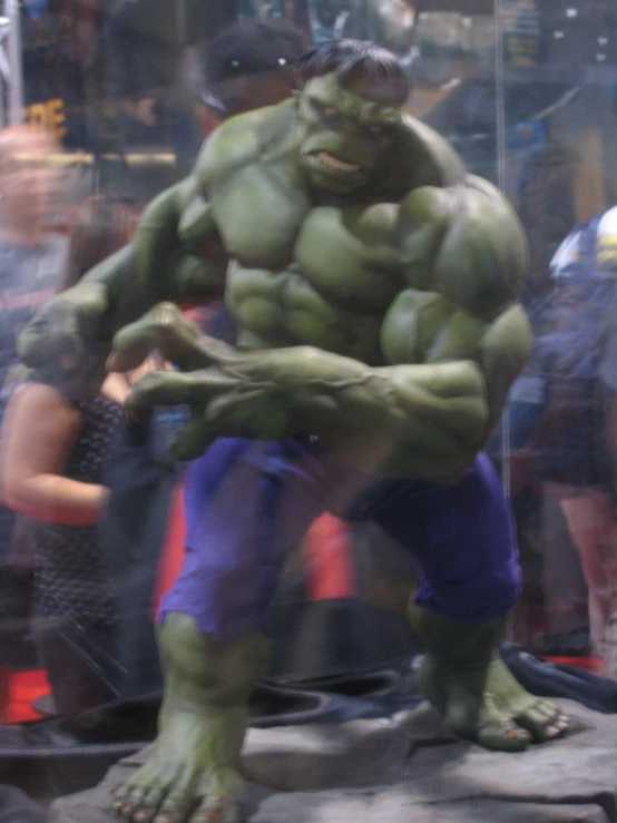 hulk statue on display for spectators at exhibit