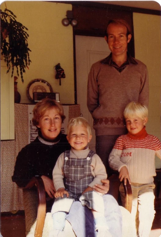 an older family is posing for a picture together