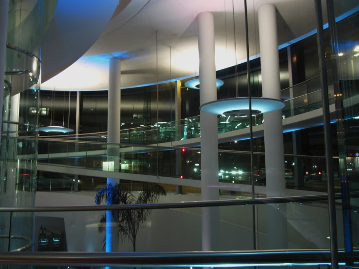 a view of a building from the lobby of a building