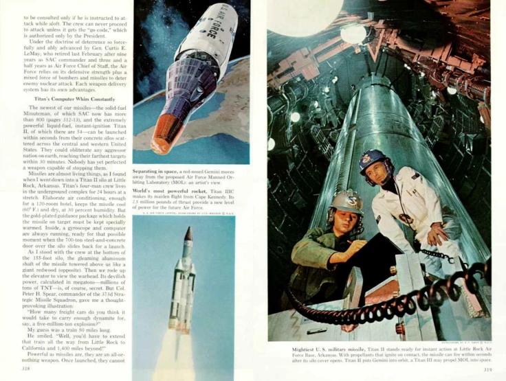 a magazine page with pictures of the rockets