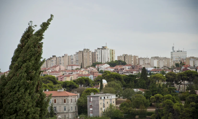 a view of the city from the ground