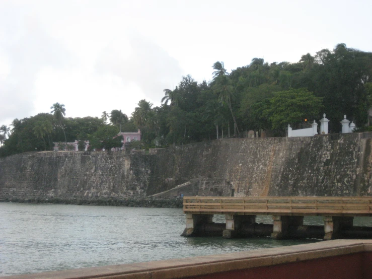 the view from across the water to buildings on either side