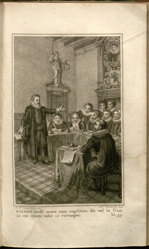 a drawing of a priest at a dinner table