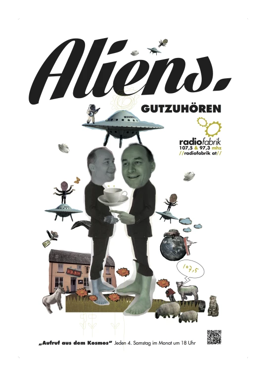 a book cover with the words alienz written in german