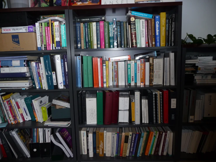 a book case filled with lots of books