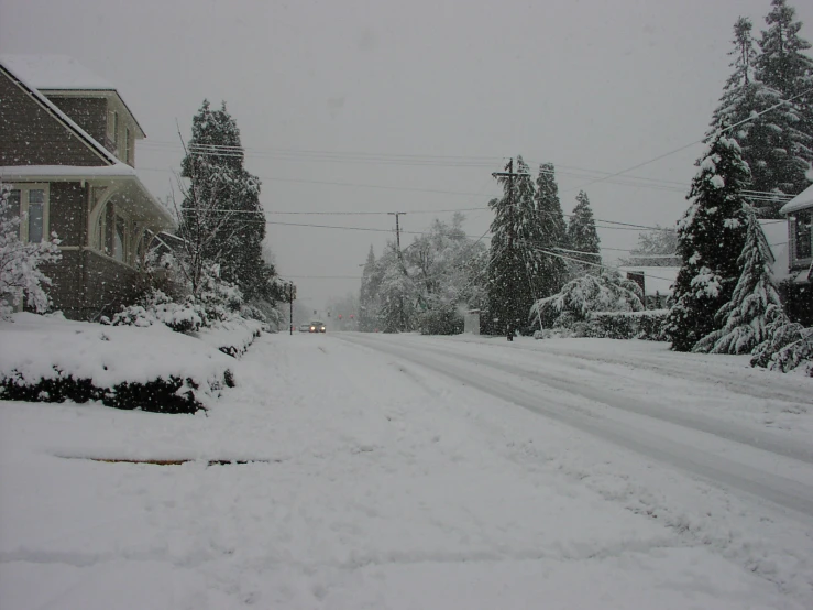 the road has all snow on it as it is very windy