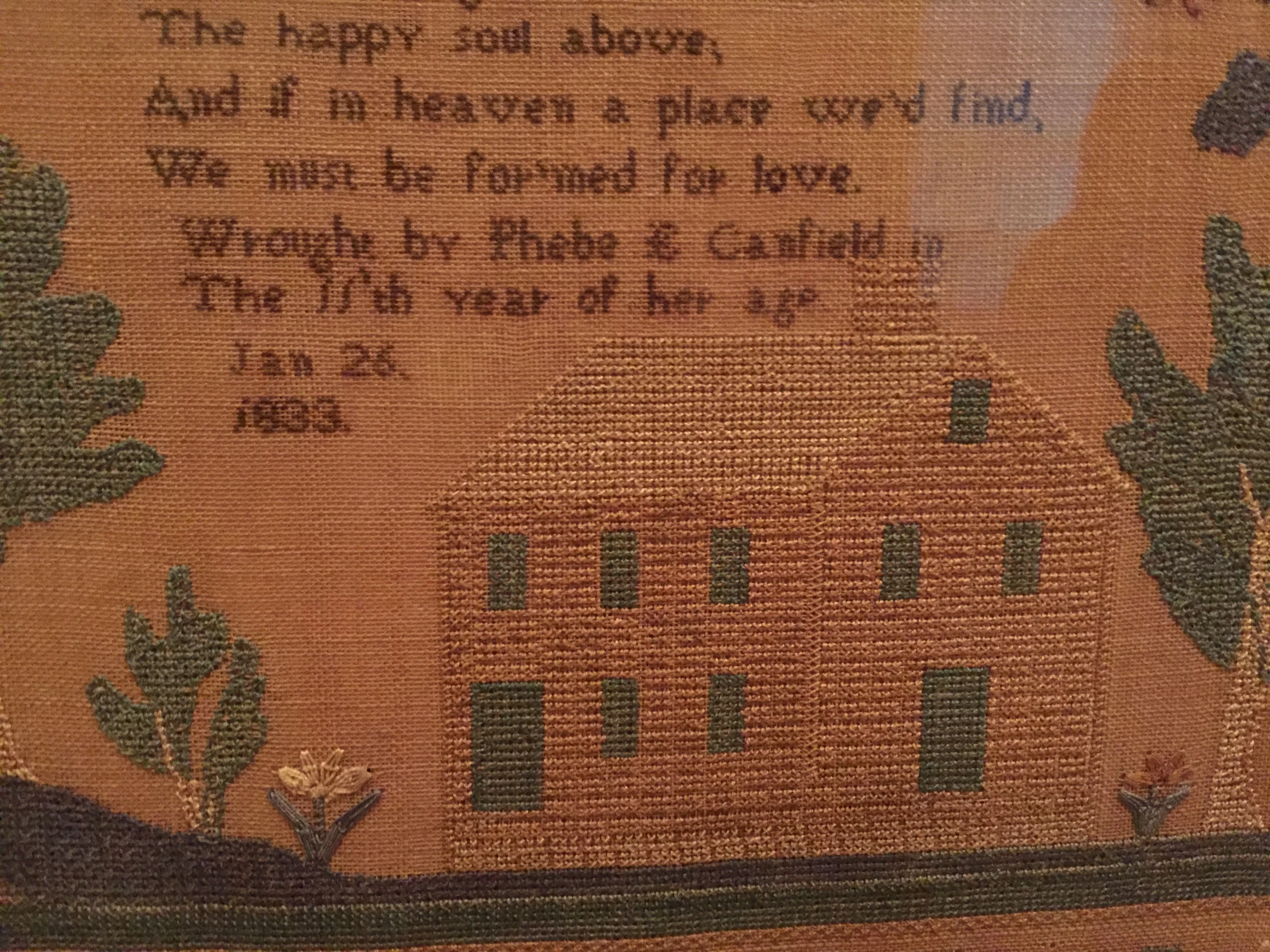 an embroidered po frame with words on the inside