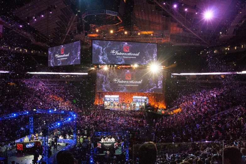 the crowd is seen from the stage during an event