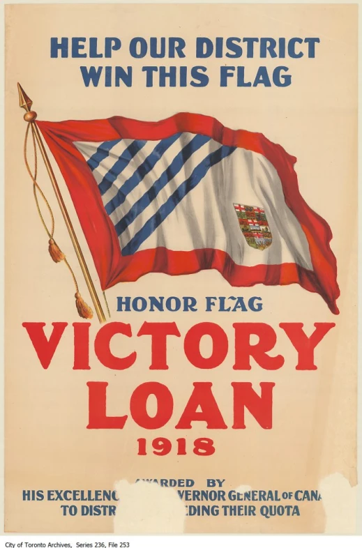 an advertit from a political campaign promoting victory loan