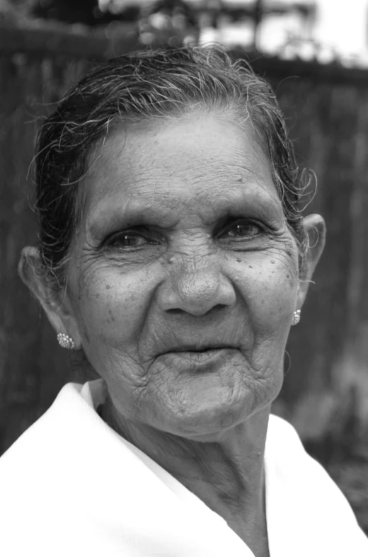 black and white image of a woman with hair