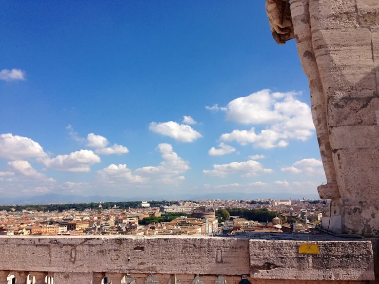 a view of a city from a window in a castle