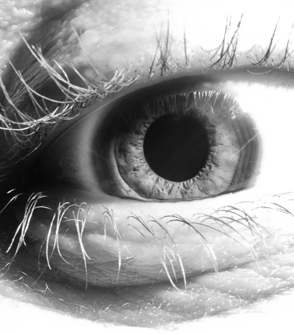 the eye of a woman's eye looking upward