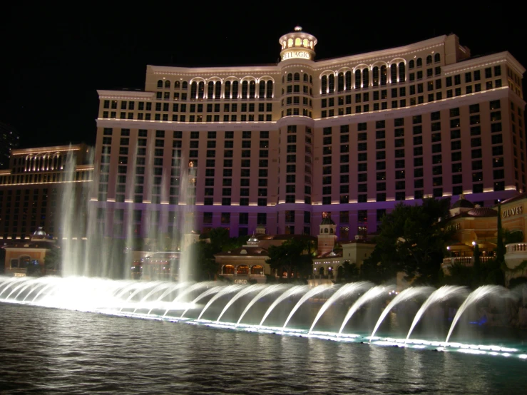 a big el with a lot of fountains and lights