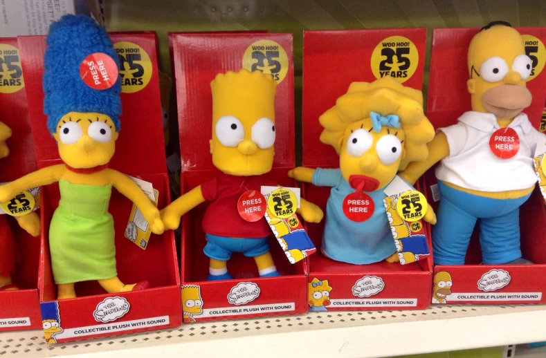 the simpsons characters are being displayed for sale