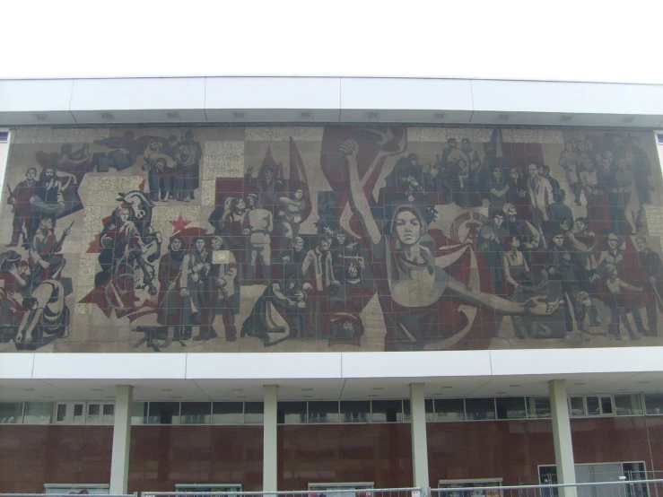 a building with a large mural on the front of it