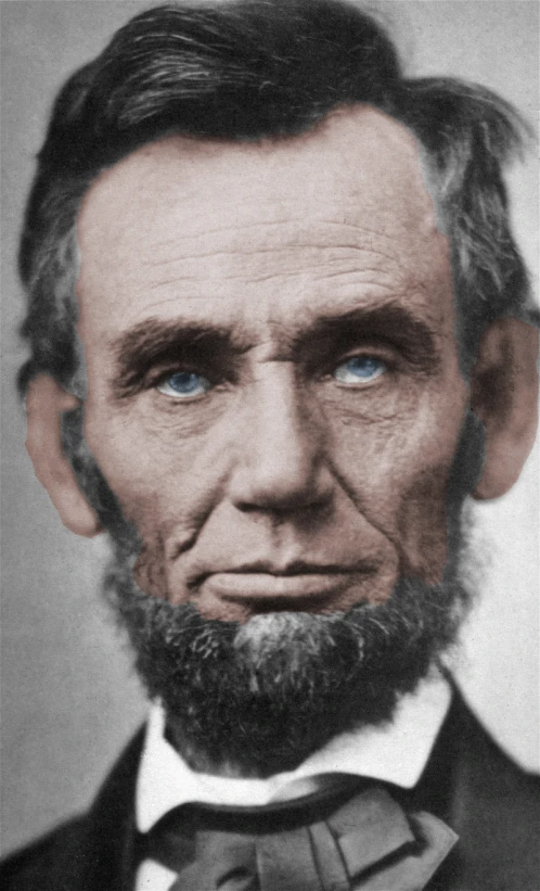 a po of aham lincoln wearing a suit with a bow tie