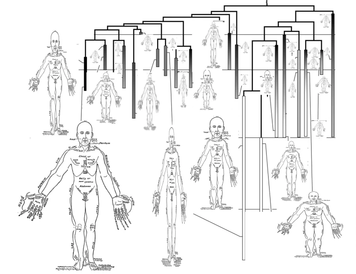 the scatters line drawing of a character