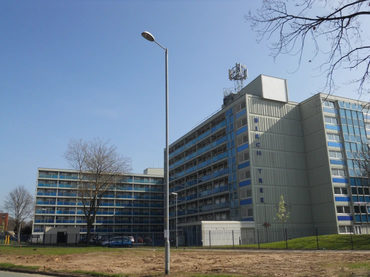 two office buildings are seen in the foreground