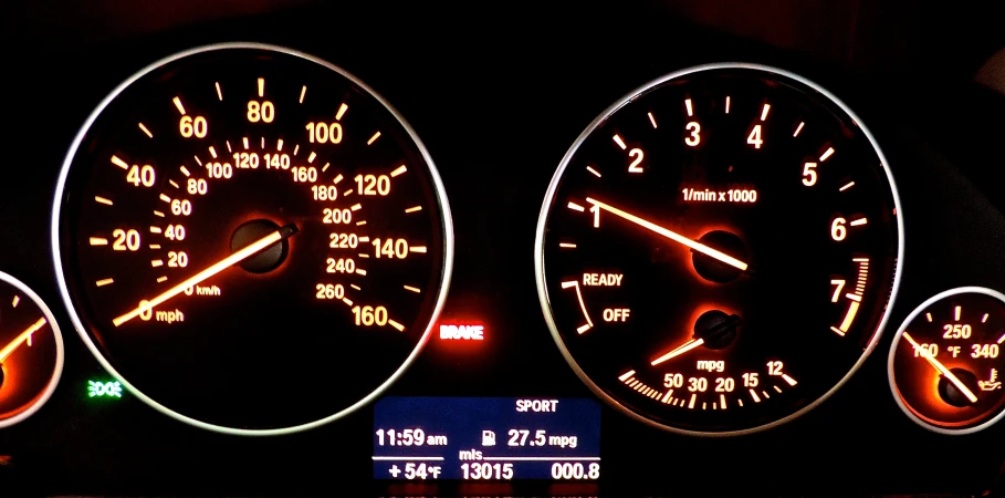 dashboards showing the different speed and weight of vehicles