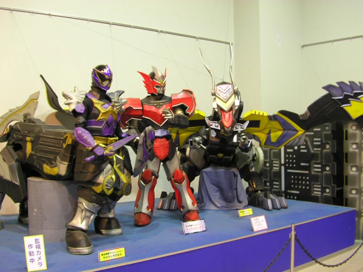 a display of all kinds of plastic toy figures