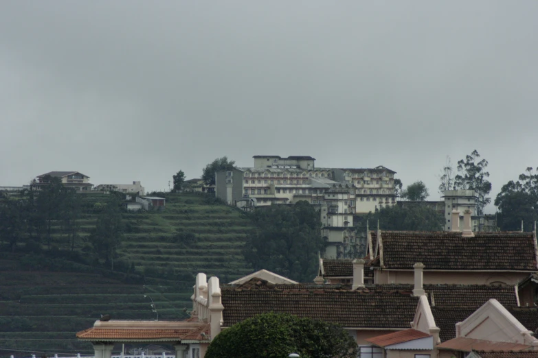 a group of buildings on a cloudy day