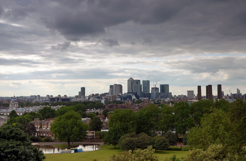 view from the top of a hill of london