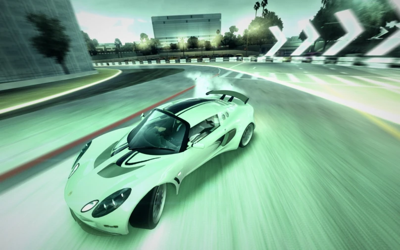 a very cool looking white racing car on a track