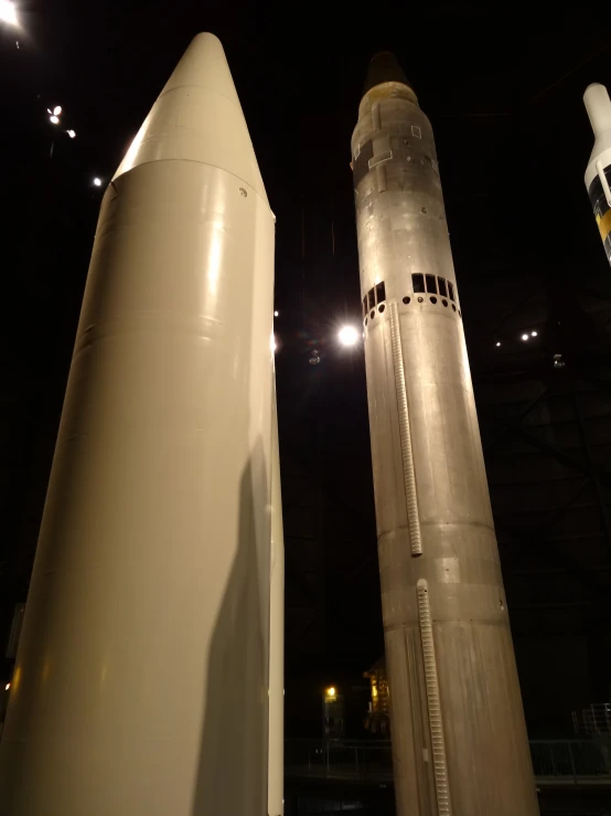 a large white object standing next to another large item