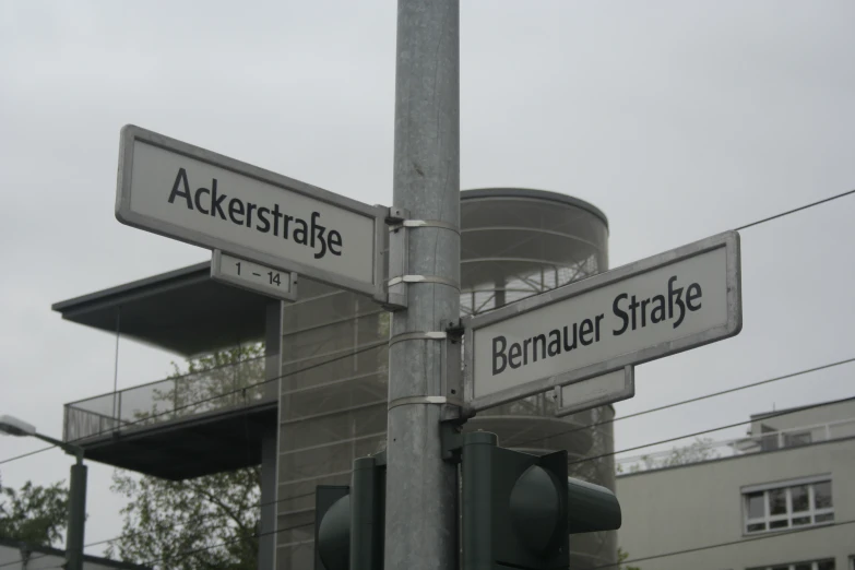 street signs at an intersection of two intersecting streets