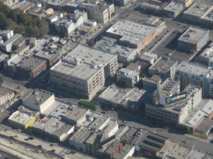 an aerial s of buildings in a city