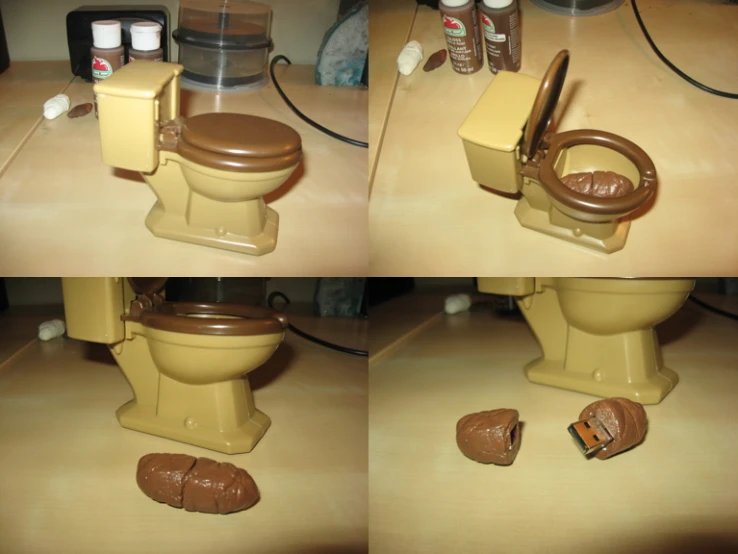 multiple ss show the process of cleaning a toilet