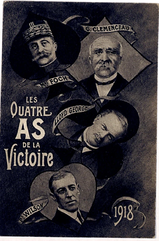 four men in hats with faces drawn as faces