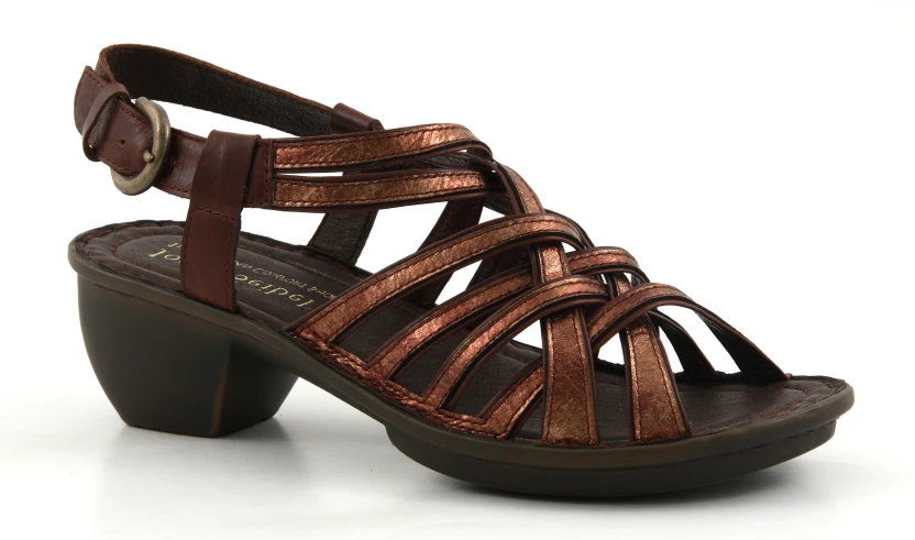 a brown sandals with straps and two toned leatherettes