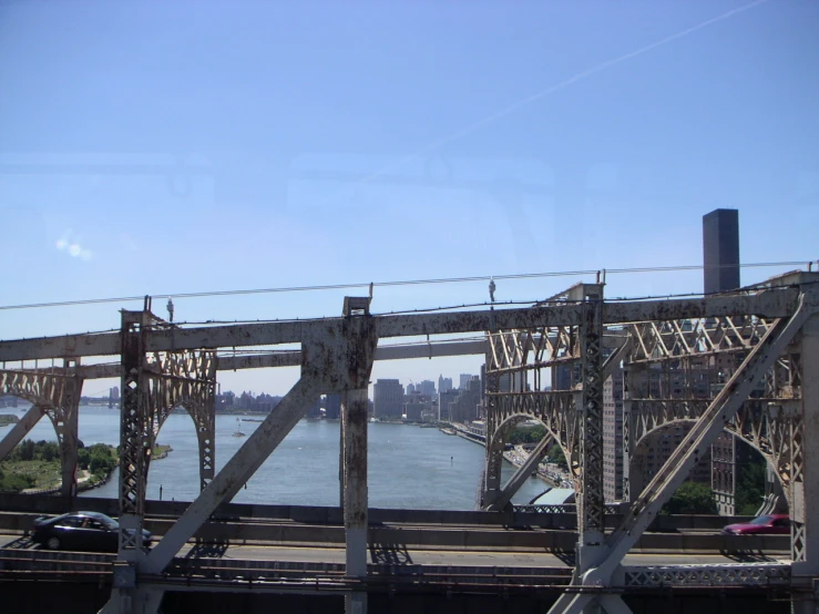 a view of a city from across a bridge