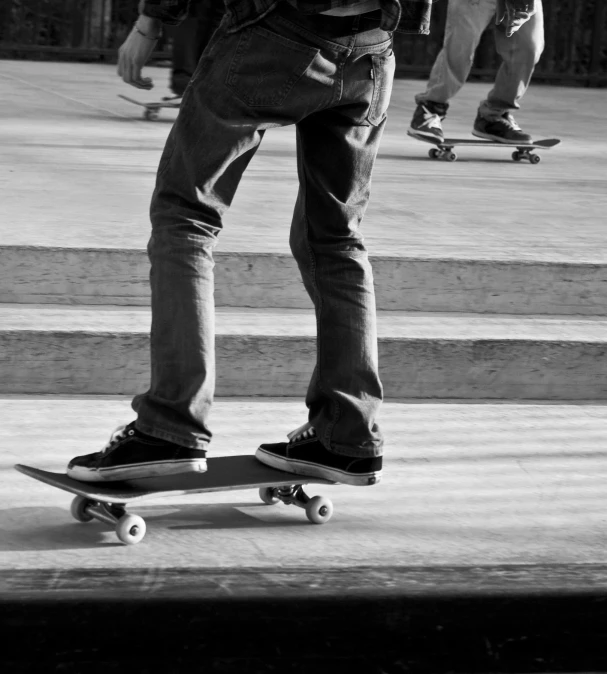 black and white po of someone riding a skateboard