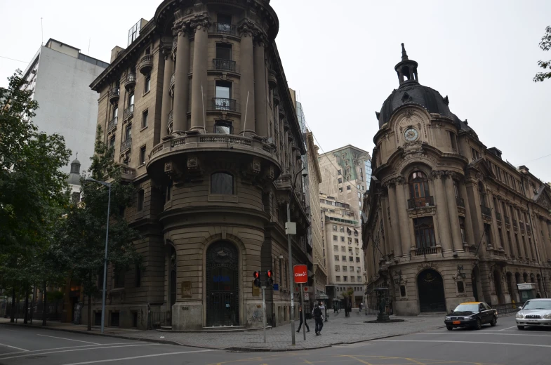 an older building stands next to an older style building